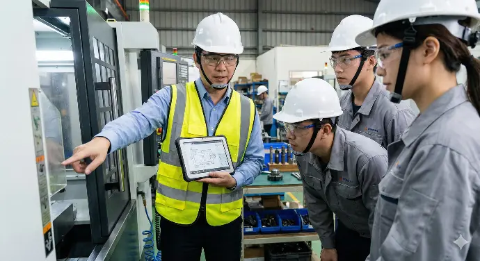 職安講師進行工廠現場危害客製化教學